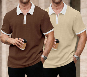 GLOBAL NOMAD Self Design Men Zip Neck