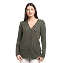 Global Republic Knit Regular Fit Round Neck Full Sleeves Cardigan for Women