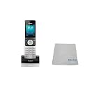 Global Teck Bundle of Yealink W56H IP Cordless Office Phone with Power Supply and Microfiber Cloth - Requires VoIP Service - Vonage, Ring Central, 8x8, Fuze or Cloud Services