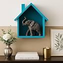 Wooden House-Shaped Wall Shelves | Decorative Wall Mounted Storage | Home D�cor, Living Room Organizer, Kids Room Shelf, Display Shelf, Multicolor | Home, Office, Living Room, Kids Room