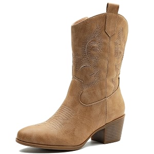 GLOBALWIN Cowboy Boots for Women Mid-Calf Western
