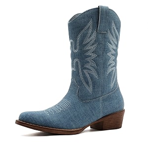 GLOBALWIN Cowboy Boots for Women Mid-Calf Western