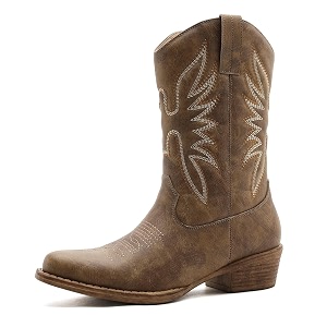 GLOBALWIN Cowboy Boots for Women Mid-Calf Western