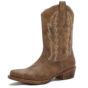 GLOBALWIN Cowboy Boots for Women Mid-Calf Western