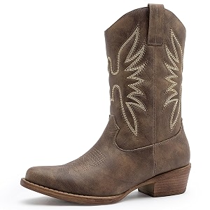 GLOBALWIN Cowboy Boots for Women Mid-Calf Western