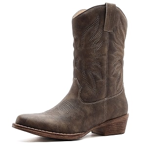 GLOBALWIN Cowboy Boots for Women Mid-Calf Western