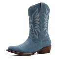 GLOBALWIN Cowboy Boots for Women Mid-Calf Western