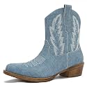 GLOBALWIN Cowboy Boots For Women Short Ankle