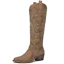 GLOBALWIN Women39s Knee High Cowboy Boots Brown