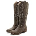 GLOBALWIN Women39s Knee High Cowboy Boots Brown
