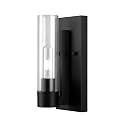 Globe Electric 1-Light Wall Sconce, Matte Black, Clear Glass Shade, Modern Industrial, Dimmable, 65000104