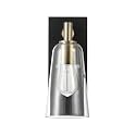 Globe Electric 65000045 1-Light Wall Sconce, Matte Black, Matte Brass Accents, Clear Glass Shade, Wall Lights for Living Room, Bedroom, Den, Apartment Essentials, Mounted Bedside Lamp