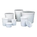 Globe Scientific 271009W Multi-Purpose Container with Separate Snap Lid, 3.25" Diameter, 3.48" Height, HDPE, Tall Style, 8oz (240mL), White, Pack of 100