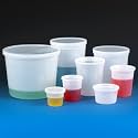 Globe Scientific 271016 Multi-Purpose Container with Separate Snap Lid, 3.90" Diameter, 4.36" Height, HDPE, Economy Style, 16oz (480mL), Natural, Pack of 100
