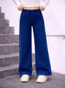 GLOBENAUT Loose Fit Girls Dark Blue Jeans