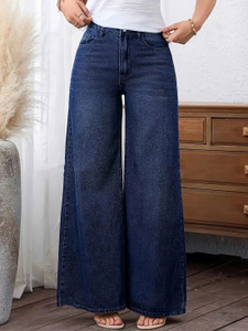 GLOBENAUT Loose Fit Women Dark Blue Jeans