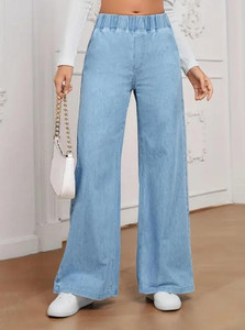 GLOBENAUT Loose Fit Women Light Blue Jeans