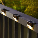 GLOBEX LED Waterproof Fence Solar Light Lamp for Outdoor Wall Garden (Plastic-Warm) Solar Light Set (Free Standing Pack of 4)