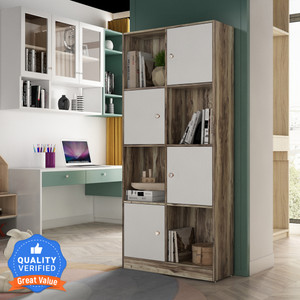 a globia creations engineered wood semi-open book shelf