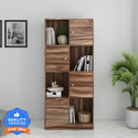 A GLOBIA CREATIONS Engineered Wood Semi-Open Book Shelf