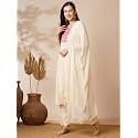 Globus Women Ivory Floral Print A-Line Kurta