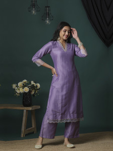 Globus Women Polyester Kurta Pant Set