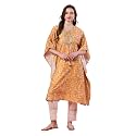 Globus Yellow Round Neck Allover Printed Kaftan