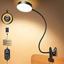 Glocusent 72 LED Clip on Lamp, Dorm Desk Lamp with 1700K Amber Night Light