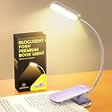 Glocusent Posh Premium Book Light for Reading in Bed with Timer, 16-LED Rechargeable Reading Light Runs 160hrs, 1800K Eyecaring Clip on Book Light, 3 Colors & 5 Brightness Levels, Perfect for Readers