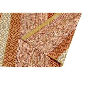 glofy bedside runner hand woven pure cotton carpet 2x5 feet 60cm x 152cm for bedroomlivingroomkitchenyoga and multi purpose colour - orange diamond new