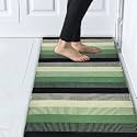 GLOFY Bedside Runner Hand Woven Pure Cotton Carpet (2x5 Feet), (60cm x 152cm) for Bedroom/Livingroom/Kitchen/Yoga and Multi Purpose Colour - (Green Black Multi)