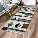 GLOFY Bedside Runner Hand Woven Pure Cotton Carpet (2x5 Feet), (60cm x 152cm) for Bedroom/Livingroom/Kitchen/Yoga and Multi Purpose Colour - (Multi Print)