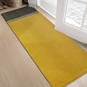 GLOFY Bedside Runner Hand Woven Pure Cotton Carpet (2x5 Feet), (60cm x 152cm) for Bedroom/Livingroom/Kitchen/Yoga and Multi Purpose Colour - (Yellow Yoga Runner)