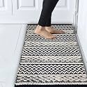 GLOFY Bedside Runner Hand Woven Pure Cotton Carpet (2x5 Feet), (60cm x 152cm) for Bedroom/Livingroom/Kitchen/Yoga and Multi Purpose Colour - (Black &amp; White Durable)