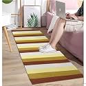 GLOFY Bedside Runner Hand Woven Pure Cotton Carpet (2x5 Feet), (60cm x 152cm) for Bedroom/Livingroom/Kitchen/Yoga and Multi Purpose Colour - (Yellow Red Multi)