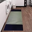 GLOFY Bedside Runner Hand Woven Pure Cotton Carpet (2x5 Feet), (60cm x 152cm) for Bedroom/Livingroom/Kitchen/Yoga and Multi Purpose Colour - (Green Stripe Degine)