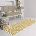 GLOFY Bedside Runner Hand Woven Pure Cotton Carpet (2x5 Feet), (60cm x 152cm) for Bedroom/Livingroom/Kitchen/Yoga and Multi Purpose Colour - (Yellow Diamond)