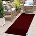 GLOFY Bedside Runner Hand Woven Pure Cotton Carpet (2x5 Feet), (60cm x 152cm) for Bedroom/Livingroom/Kitchen/Yoga and Multi Purpose Colour - (Red Stripe Degine)