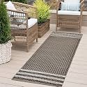 GLOFY Bedside Runner Hand Woven Pure Cotton Carpet (2x5 Feet), (60cm x 152cm) for Bedroom/Livingroom/Kitchen/Yoga and Multi Purpose Colour - (Beige Shutle F)