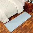 GLOFY Bedside Runner Hand Woven Pure Cotton Carpet (2x5 Feet), (60cm x 152cm) for Bedroom/Livingroom/Kitchen/Yoga and Multi Purpose Colour - (Turquoise Zig Zag)
