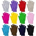 Glooarm 12 Pairs Mens Winter Gloves Knit Warm Adult Stretchy Magic Gloves