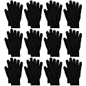 Glooarm 12 Pairs Mens Winter Gloves Knit Warm Adult Stretchy Magic Gloves