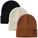 Glooarm 3 Pack Toddler Beanies Kids Winter Ribbed Warm Hats
