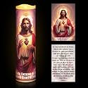 Glooglitter 8 Inch LED Catholic Prayer Candle Card Set, Jesus