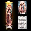 Glooglitter 8 Inch LED Catholic Prayer Candle Card Set, Virgin of Guadalupe