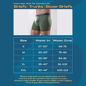 GLOOT Mens Cotton Trunks Striped Briefs