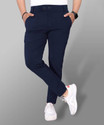 GLOREN Slim Fit Men Dark Blue Trousers