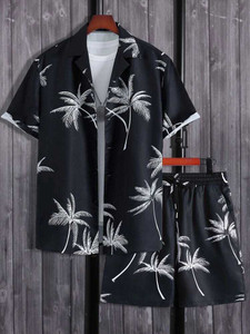 glori star men night suit set black printed