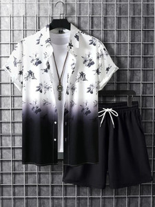 glori star men printed black night suit set