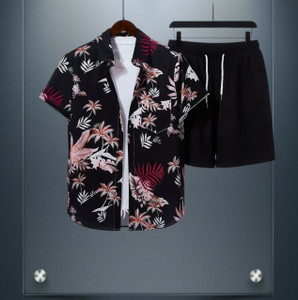 glori star men printed black night suit set